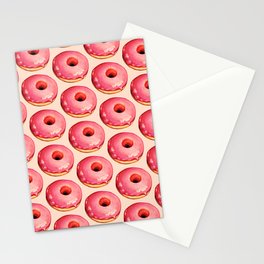 Strawberry Donut Pattern Stationery Card