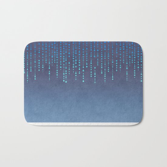 Dark Glamour blue faux glitter rhinestones Bath Mat
