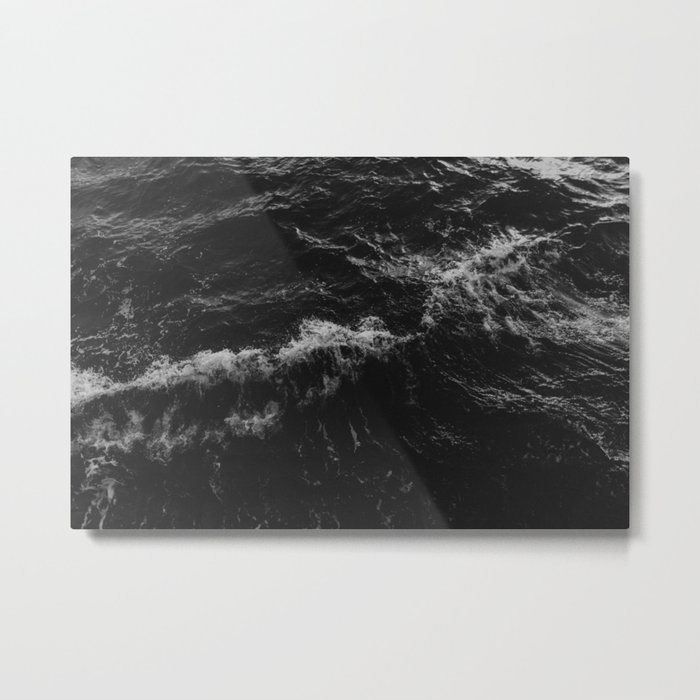 Dark Ocean in Black and. White Metal Print