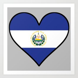 El Salvadorian Flag Heart Art Print