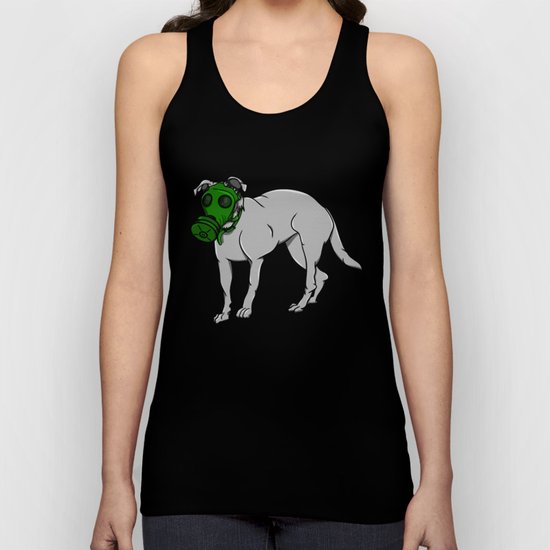 Dog Wearing A Gas Mask Unisex Tank Top