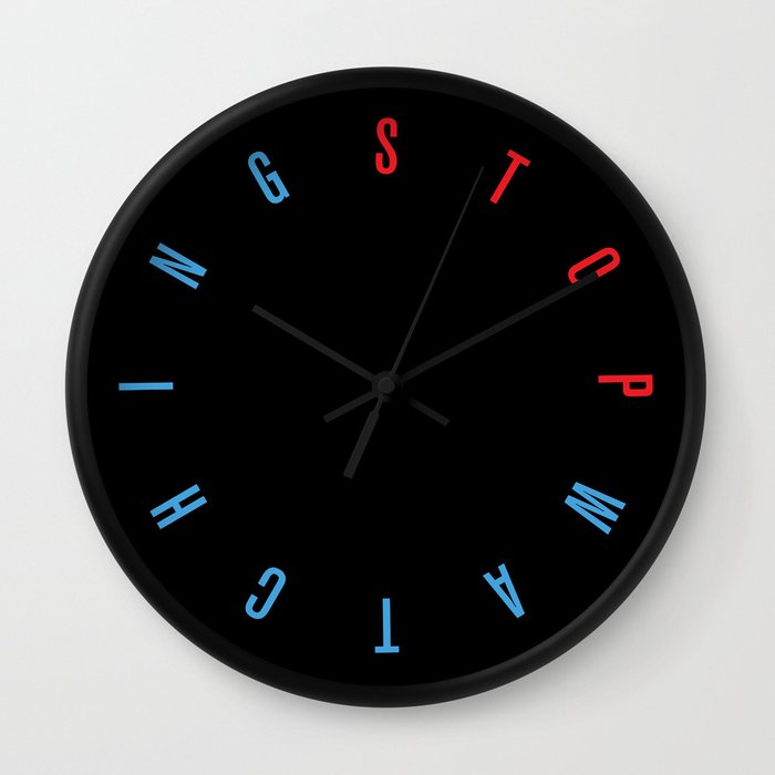 Stop Watch - Black Wall Clock