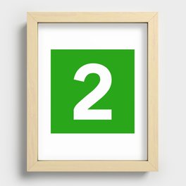 Number 2 (White & Green) Recessed Framed Print