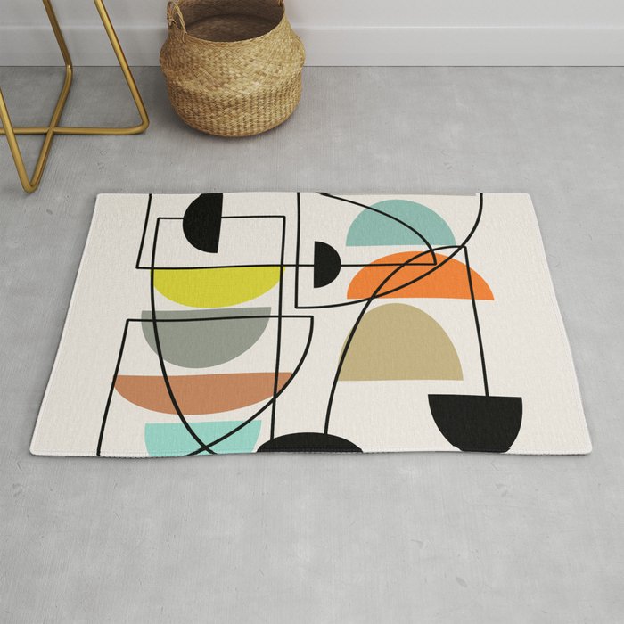Mid Century Modern Bowls Rug By Zennykenny Mid Century Modern Bowls Rug By Zennykenny