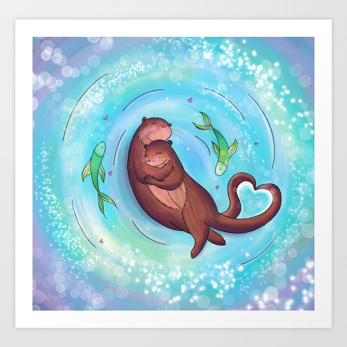 Otterly in love with you Art Print