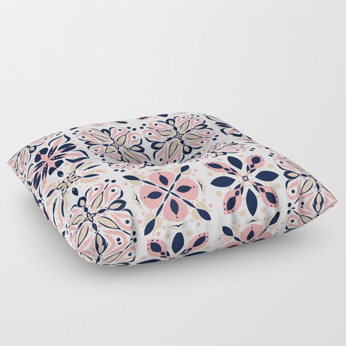 Geometric, pink & abstract tile  Floor Pillow