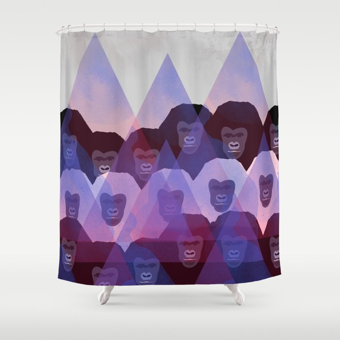 Gorilla Gang #digitalart #animals Shower Curtain