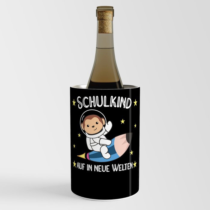 Kindergarten Monkey School Children Astronaut Wine Chiller