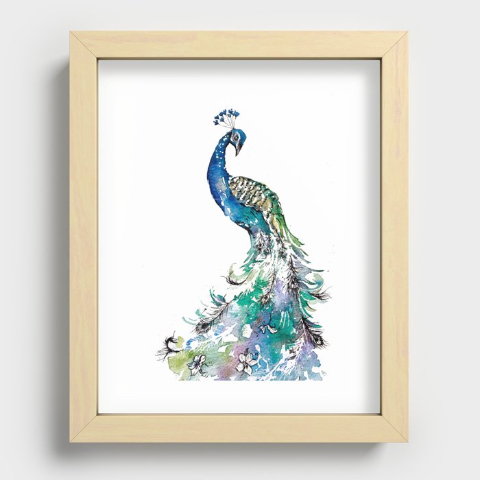 The Elegant Peacock Recessed Framed Print