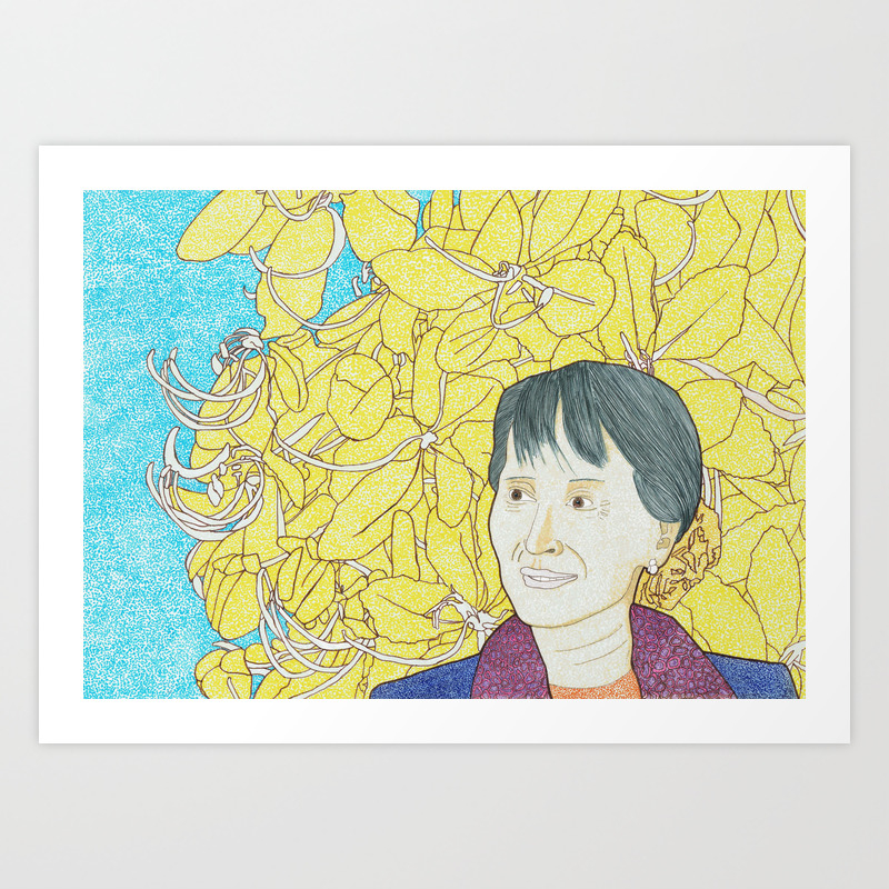 Aung San Suu Kyi Art Print By Colin Bentham Society6