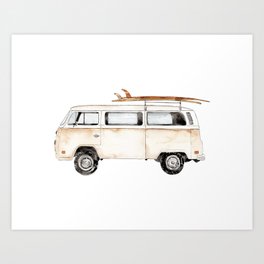 Surf Vintage Minivan Art Print