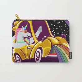 Unicorn with rainbow flag as taxi driver Carry-All Pouch