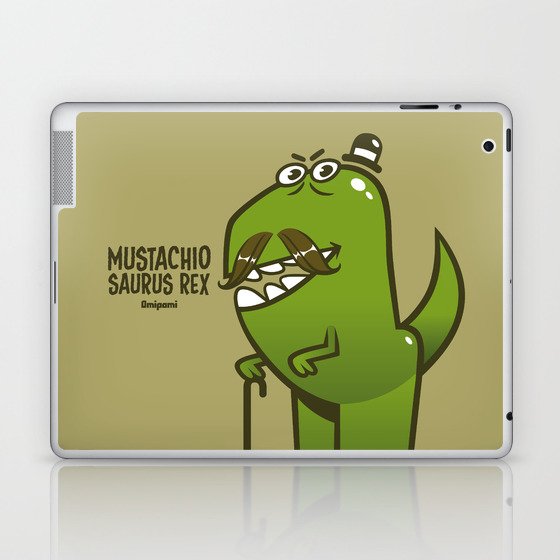 Mustachio Saurus Rex Laptop & iPad Skin