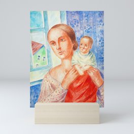 Mother and Child, 1927 by Kuzma Petrov-Vodkin Mini Art Print