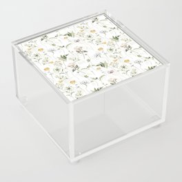 Watercolor Midsummer Wildflowers Meadow 1 Acrylic Box