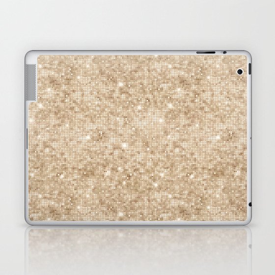 Luxury Soft Gold Sparkly Sequin Pattern Laptop & iPad Skin