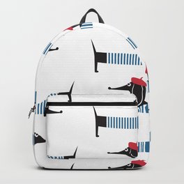 Cute cartoon Parisian dachshund pattern  Backpack