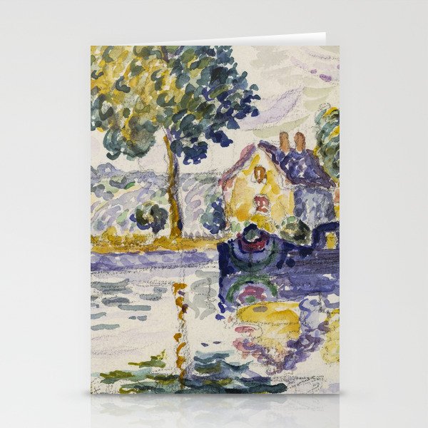 View of the Seine, Samois (1906) by by Paul Signac Stationery Cards