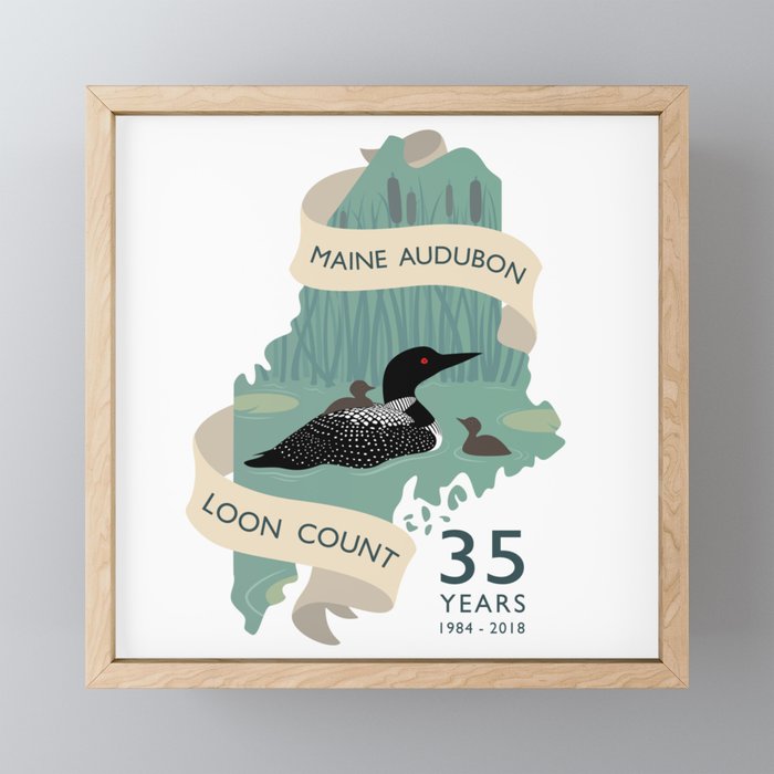 Maine Audubon Loon Count 35 Years Framed Mini Art Print