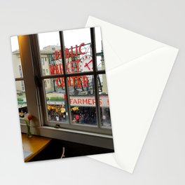 Dinner View of Pike Place Market Stationery Cards | Table, Dinner, Window, Sleepless, Sleepless In Seattle, Place, Digital, Pikeplace, Pike, Photo 