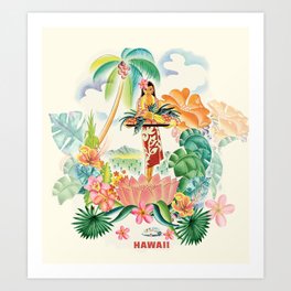 Vintage Hawaiian Travel Poster Art Print