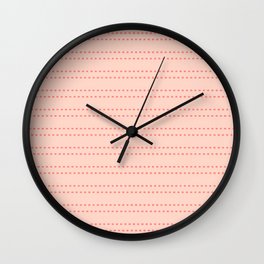 Zoe Dots Painted Stripe Pattern in Light Pastel Blush Pink  Wall Clock