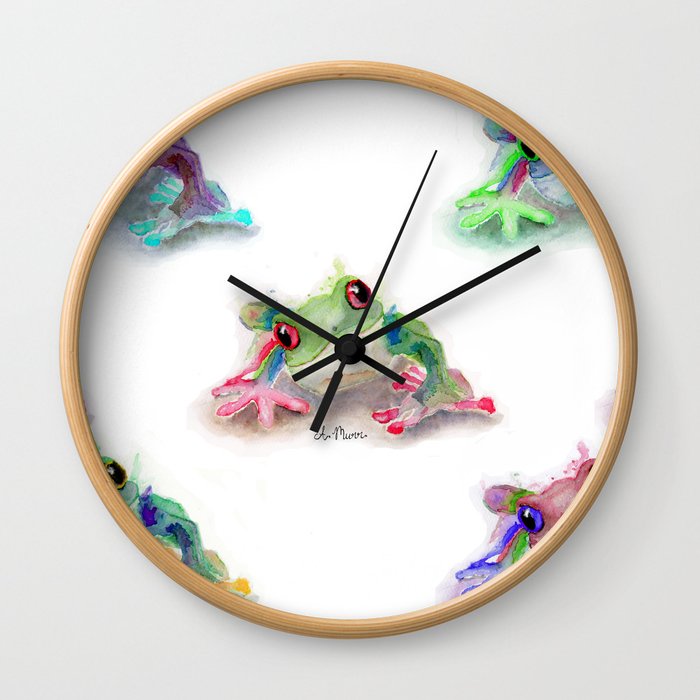 Tree Frog Pattern Wall Clock