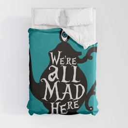 "We're all MAD here" - Alice in Wonderland - Teapot - 'Alice Blue' Duvet Cover