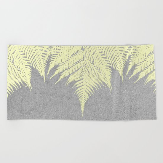 Concrete Fern Yellow Beach Towel