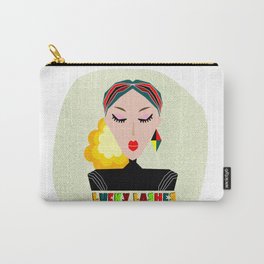 Lucky Lashes. The importance of eyelash extention. Abstract Wall Decor. Modern Art Carry-All Pouch | Something, Fashion, Graphicdesign, Fancy, Abstract, Eyelashes, Modern, Eyesclosed, Woman, Female 