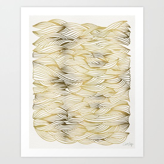 Golden Waves Art Print