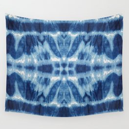 Tie Dye Blues Twos Wall Tapestry