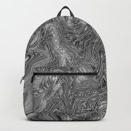 black and white curly line drawing abstract background Backpack