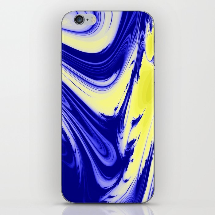 Swirls Of Blue and Yellow iPhone Skin