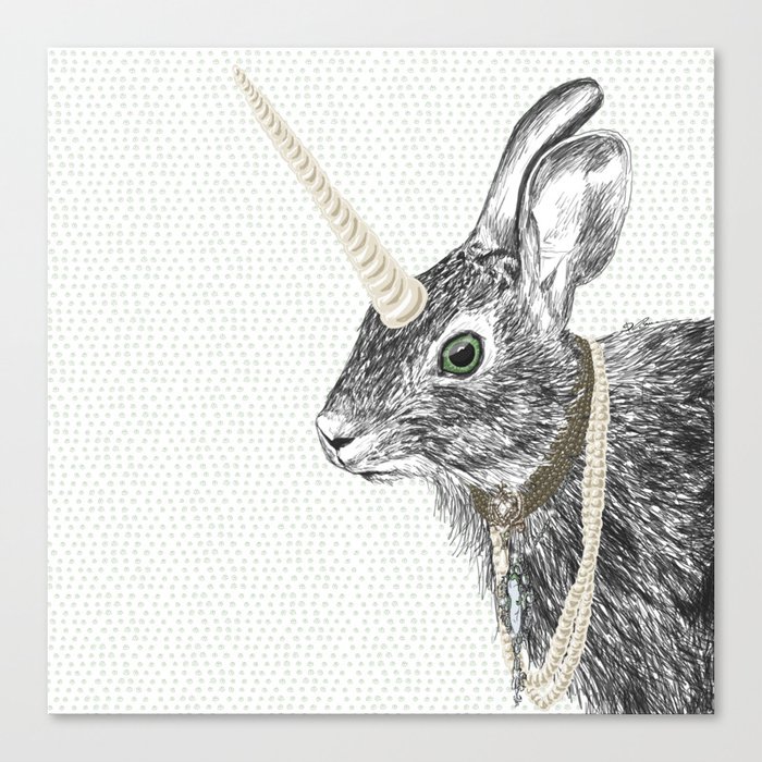 uni-hare All animals are magical Canvas Print