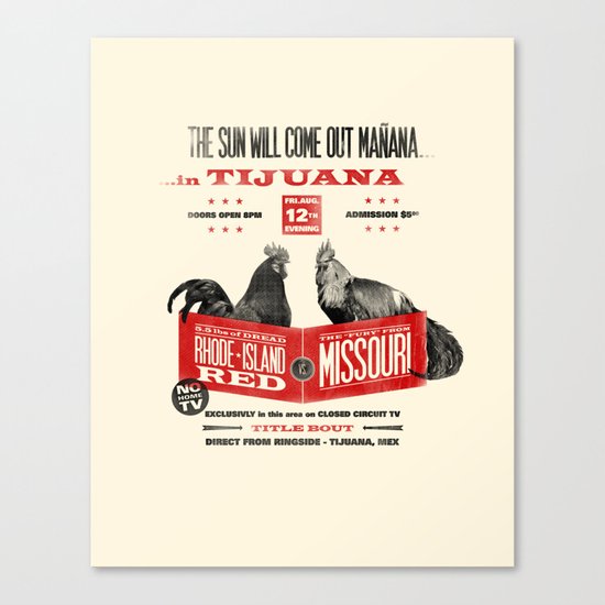 Cockfight! Canvas Print