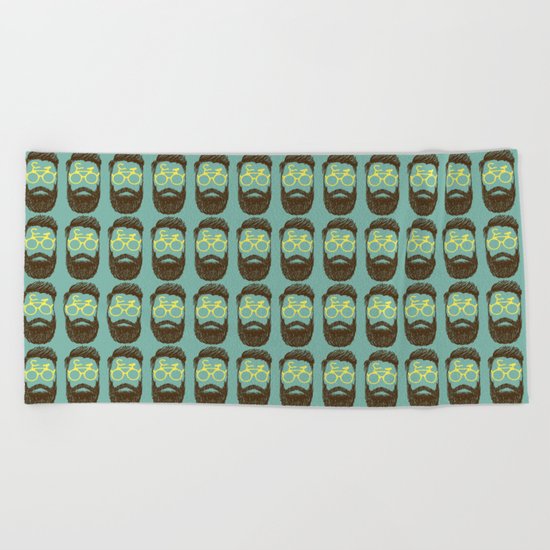 Hipster Biker Beach Towel