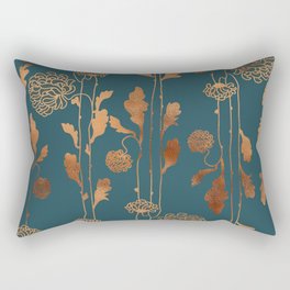 Art Deco Copper Flowers  Rectangular Pillow