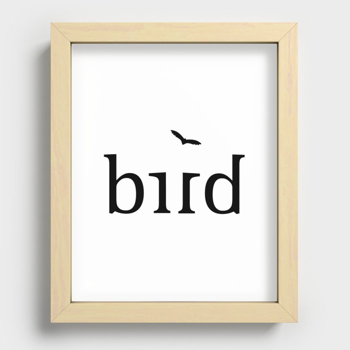 BIRD ambigram Recessed Framed Print
