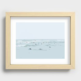 Tiny Surfers in Lima Recessed Framed Print