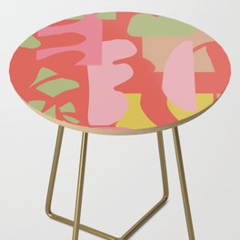 Abstract Shapes 31 in Bright Coral Side Table