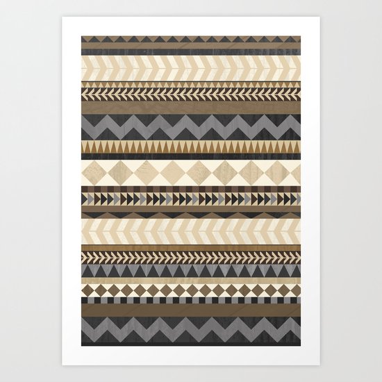 Dusty Aztec Pattern Art Print