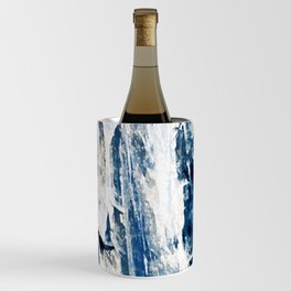 Blue and White Wood Texture Wine Chiller