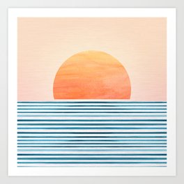 Tropical Sunrise Abstract Landscape Art Print