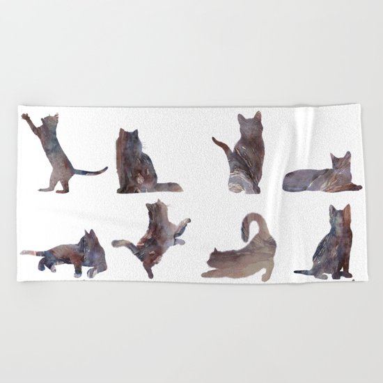 Cats Pattern Beach Towel