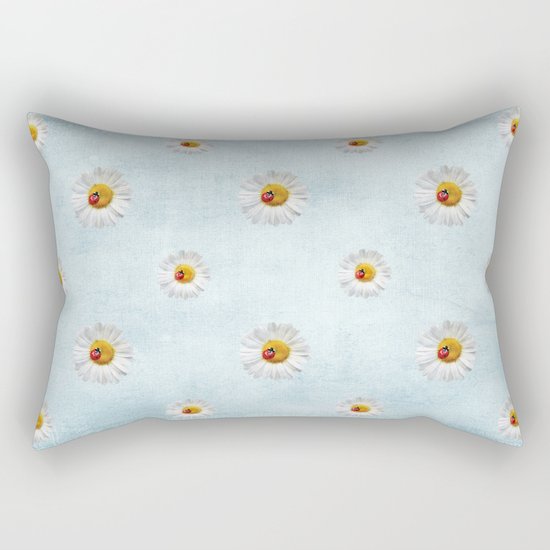 Daisies in love- lightblue pattern Rectangular Pillow