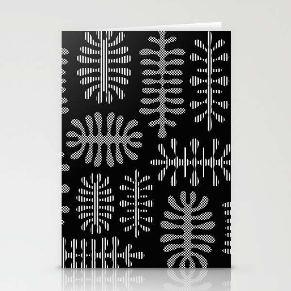 Inspired by Matisse seaweed vintage design Black Stationery Cards
