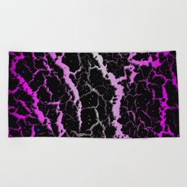 Cracked Space Lava - Pink/White Beach Towel