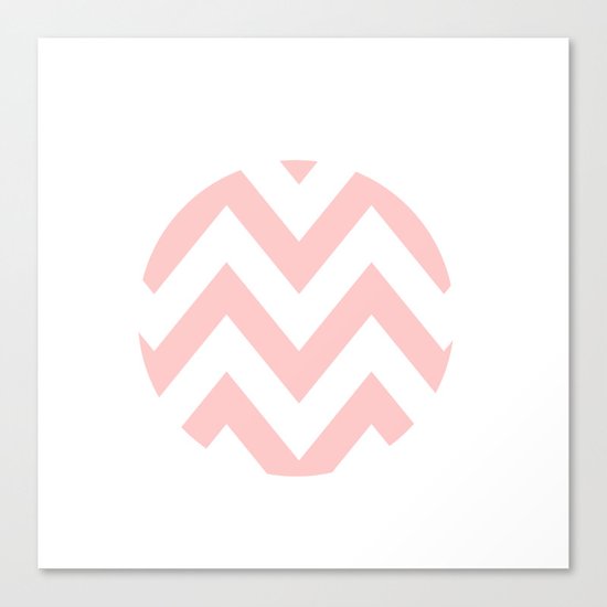 WHITE CIRCLE CHEVRON 2 Canvas Print