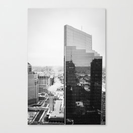 City in the Snow | Minneapolis Architecture Photography | Black and White Canvas Print